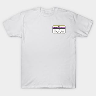 Hi my pronouns are - he she - nonbinary pride T-Shirt